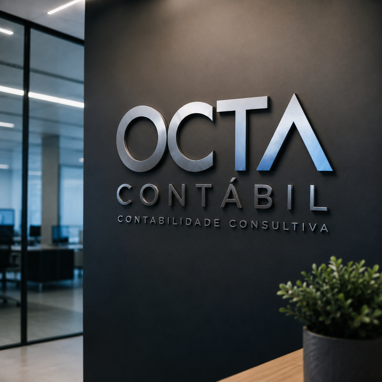Escritório moderno da Octa Contábil — contabilidade consultiva e consultoria tributária